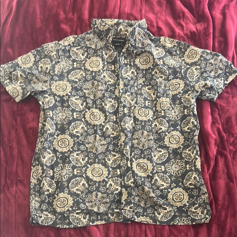 Cotton On Men's Casual Button Down Shirt - Blue and Cream